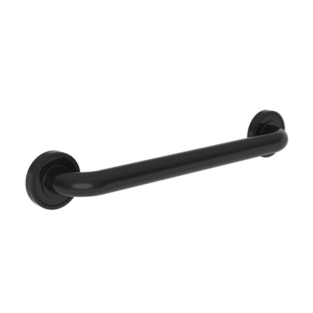 Newport Brass 19" L, Two Post, Solid Brass, 16" Grab Bar in Gloss Black, Gloss Black 1020-3916/54